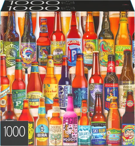 Miniatura 4 de Juego de 2 rompecabezas de 1000 piezas, para adultos, familias y niños a partir de 8 años. Botellas de perfume y botellas de cerveza artesanal