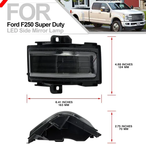 Miniatura 5 de Switchback - Luces LED para espejo lateral para Ford F150 F250 F350 F450 F550 Super Duty con lente ahumada, luces direccionales secuenciales, luces