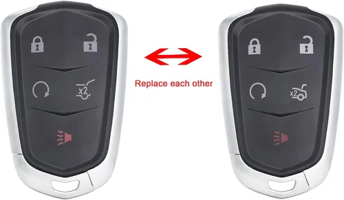 Miniatura 2 de Funda de repuesto para llavero de 5 botones para Cadillac Escalade 2015-2019, CTS, SRX, XT4, XT5, ATS, STS y XD6 CT6 XT5 sin llave, llavero remoto