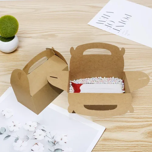 Miniatura 9 de Xxcxpark 24 cajas de regalo de papel kraft marrón de 6.25 x 3.5 x 3.5 pulgadas, caja de embalaje decorativa de regalo con tapa para manualidades