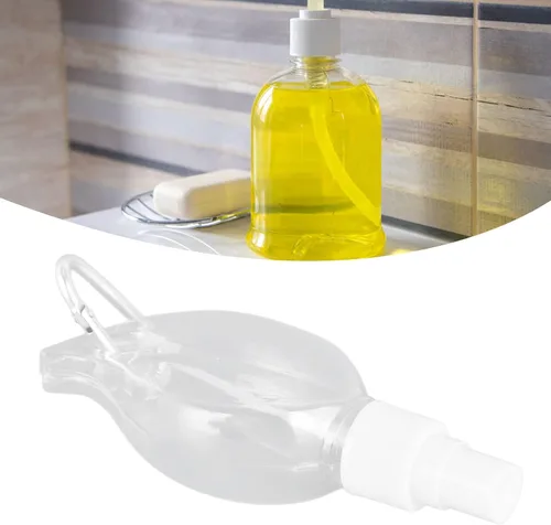 Miniatura 4 de Recipiente vacío para líquidos, reutilizable de 1.7 fl oz, llavero vacío, botella de viaje, portátil, transparente para la mano