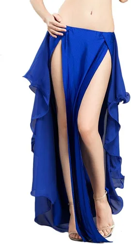 ROYAL SMEELA Falda de baile de vientre de gasa, disfraz de danza del vientre para mujer, vestido de baile de talla única, 6 colores