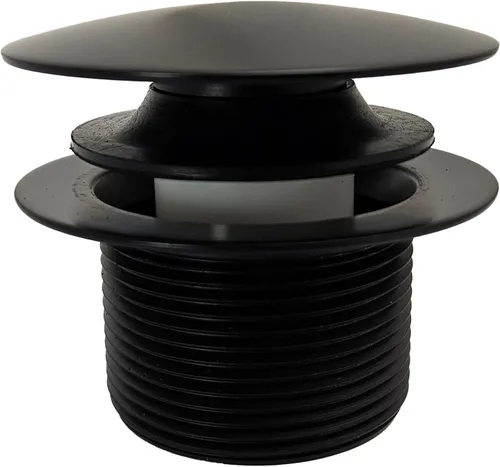 Miniatura 10 de Westbrass D398R-62 Tapón de drenaje de bañera con punta de hongo de rosca gruesa NPSM de 1-1/2 pulgadas, negro mate Mate negro