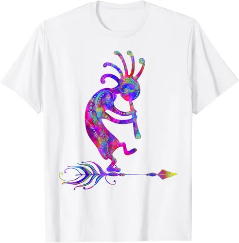 Miniatura 70 de Native American Kokopelli With Feather 2 - Camiseta Fan Fun, Negro, S
