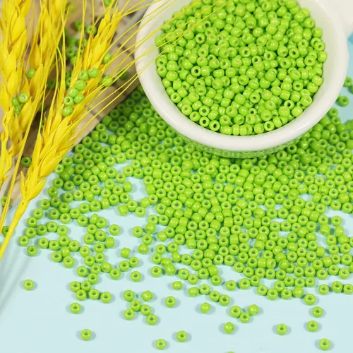 Miniatura 2 de Bala&Fillic Tamaño de 0.118 pulgadas (0.118 in), color verde manzana, alrededor de 3600 piezas/3.53 oz en bolsa, cuentas de vidrio 8/0 para hacer