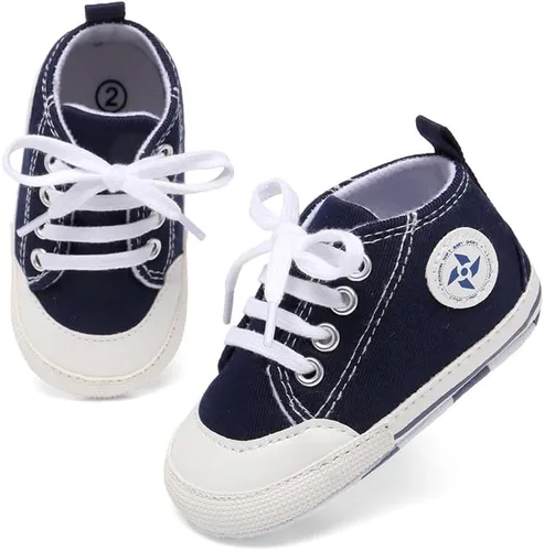 Miniatura 125 de Zapatos deportivos de lona de lona para bebés y niñas, suela antideslizante suave, suela antideslizante