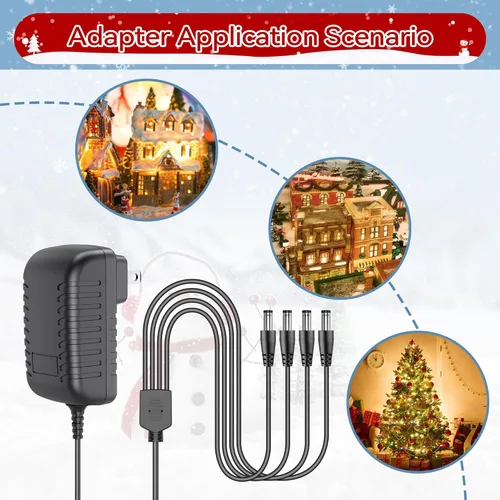 Miniatura 3 de Adaptador de CA compatible con Lemax # 74707 4.5 voltios Spooky Town Accesorio Cable de alimentación de conmutación Longitud del cable de 3 pies