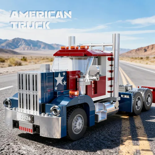 Miniatura 7 de Xbert American Semi Trucks - Juegos de construcción de camiones de tractores de gran plataforma, vehículos de transporte, juguetes de automóviles