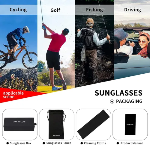 Miniatura 6 de JIM HALO Gafas de sol con escudo plano con espejo cuadrado sin montura para mujeres y hombres