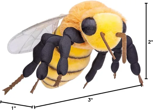 Miniatura 8 de Juguete de peluche grande de abeja - Animales de peluche realistas de abeja de 16 pulgadas, juguetes de abeja con alas grandes realistas, juguete