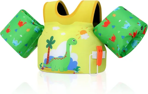 Miniatura 22 de MoKo Chaleco de natación para niños pequeños de 13-30/20-50/22-66 libras, flotadores de brazo de natación de dibujos animados, alas de agua