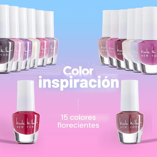Miniatura 5 de Nicole Miller - Juego de mini esmaltes de uñas, colores brillantes y vibrantes para uñas de manos y pies, morado Púrpura