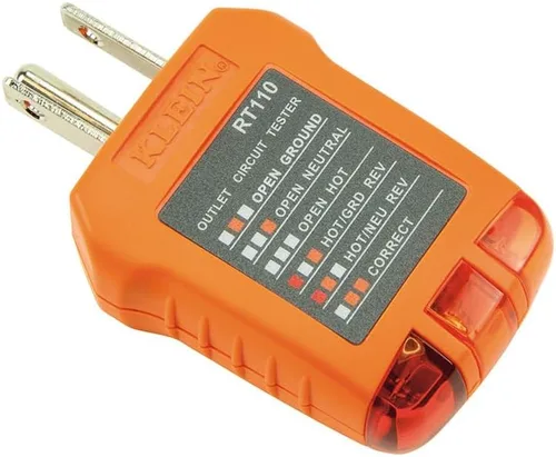 Miniatura 3 de Klein Tools RT110 - Probador de enchufes, probador de receptáculo eléctrico AC para enchufes norteamericanos