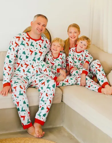 Miniatura 40 de VAENAIT BABY Infant Toddler Kids Adult Couple Family Matching Women Men Christmas Pjs Xmas Holiday Buffalo Plaid Pajama Set