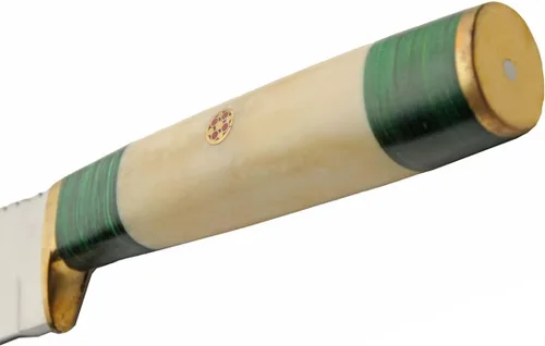 Miniatura 3 de SZCO Full Tang Upsweep - Cuchillo de caza de 8.25 pulgadas, cuchillo de campamento con hoja forjada a mano, mango de madera verde y hueso y funda
