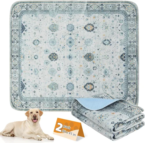 Miniatura 32 de KOOLTAIL Almohadillas lavables para orina de perros, paquete de 2 almohadillas de entrenamiento súper absorbentes reutilizables impermeables
