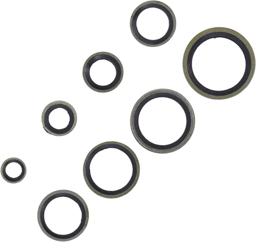 Miniatura 6 de 110 Pcs 8 Sizes Oil Seal Washer Assortment Kit, M6 M8 M10 M12 M14 M16 M18 M20 Rubber Bonded Seal Oil Gasket Metal Sealing Washer Automotive Engine
