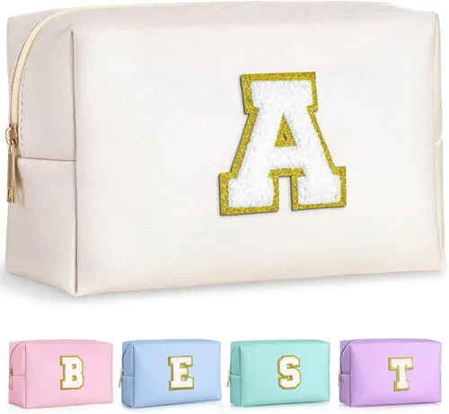 Miniatura 48 de TOPEAST - Bolso de maquillaje para mujer, G Blanco nacarado-rosa