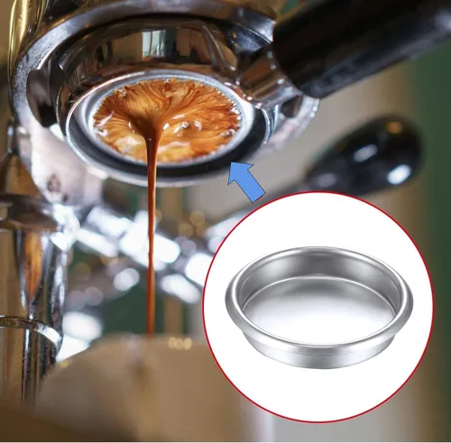Miniatura 5 de Cesta de retrolavado de 2.126 in, inserto de acero inoxidable con filtro ciego de metal, accesorios para máquina de café, cesta de filtro ciega