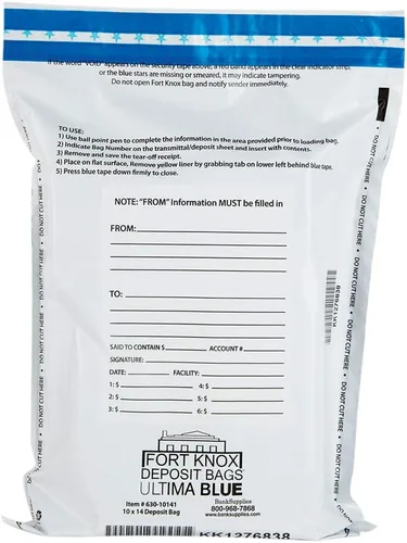 Miniatura 11 de BankSupplies Ultima - Bolsas de seguridad a prueba de manipulaciones azules – 9 x 12 pulgadas – Bolsas de seguridad blancas opacas – Cierre