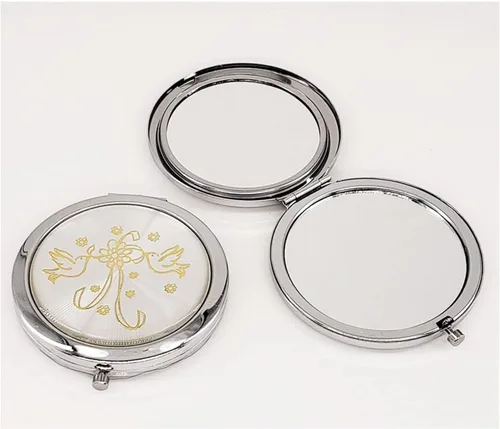 RBN Recuerdos de fiesta de quinceañera Recuerdos para quinceañera Sweet 16 Bautismo Primera Comunión Niñas Espejo 2 Paloma Pájaro Boda -12 PCS Dorado