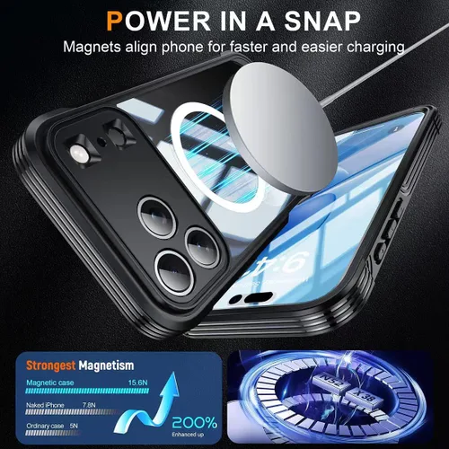 Miniatura 4 de TOPF&B Funda de privacidad para iPhone 17 Pro Max, compatible con MagSafe, funda magnética para iPhone 17 Pro Max, protector de pantalla de Negro