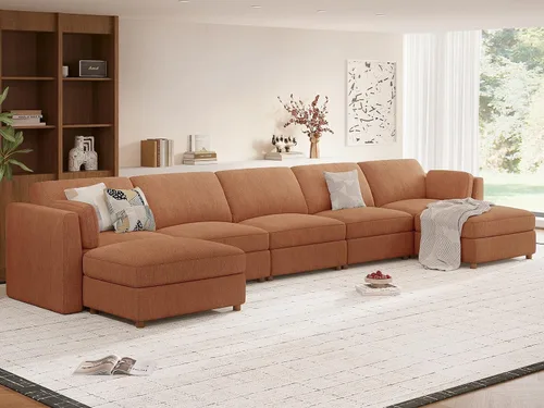 Miniatura 56 de Sofá biplaza extragrande de 83.5 pulgadas, sofás para sala de estar, sofá nube de felpilla de asiento profundo, sofá modular seccional, funda