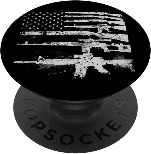 Bandera de Estados Unidos armas rifles 2A Enmienda regalo de Navidad – PopSockets Grip y soporte para teléfonos y tabletas