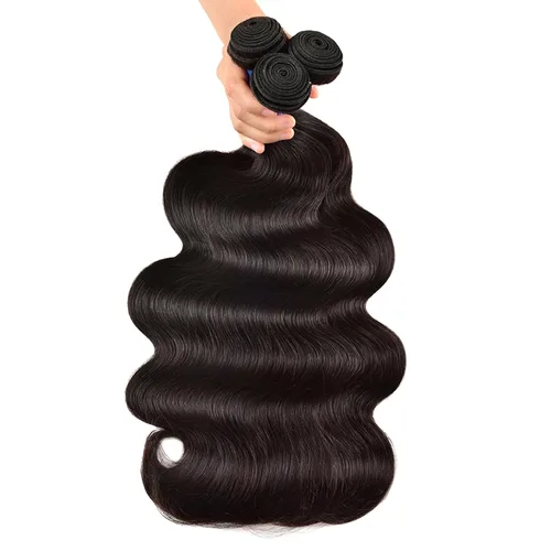 Miniatura 2 de Manojos de Cabello Humano con Ondas Corporales 3 Manojos de Cabello Humano (16 18 20 Pulgadas) Cabello Virgen Brasileño Grado 10A Remy Húmedo