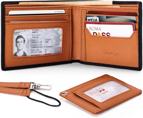 Miniatura 2 de Silm Leather Wallet for Men RFID Blocking Bifold Larger Capacity with (12+6) Slots Credit Card Holder with Gift Box