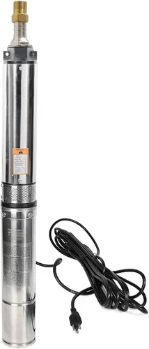Bomba sumergible de pozo profundo, bomba de pozo de 1 hp 115 V, 33 GPM, cabeza máxima de 207 pies, acero inoxidable, diámetro exterior de 4 pulgadas
