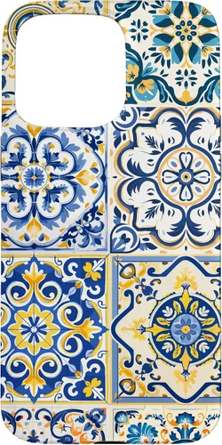 Miniatura 30 de iPhone 13 Patrón de azulejos mediterráneos sicilianos con estuche estético Maiólica
