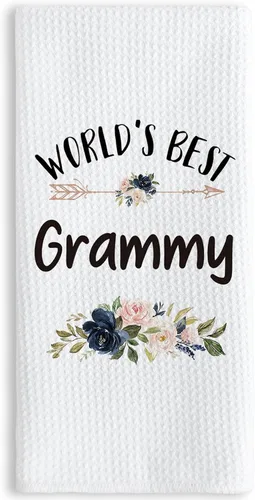 Miniatura 29 de TNUW Best Grandma - Toallas de cocina de 16 x 24 pulgadas, la mejor flor de Abuela del mundo, suave y absorbente, toalla de cocina, toallas de mano