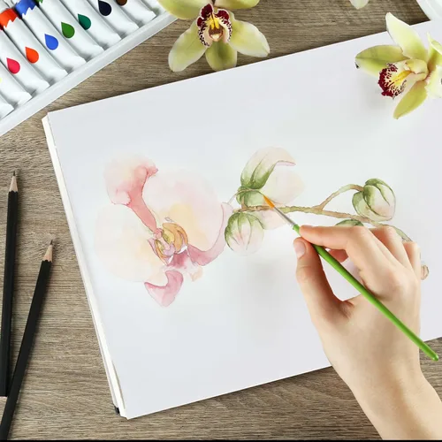 Miniatura 6 de U.S. Art Supply Bloc de papel de acuarela pesado de alta calidad de 9 x 12 pulgadas, paquete de 2 (24 hojas cada uno), 90 libras (6.70 oz/m²)