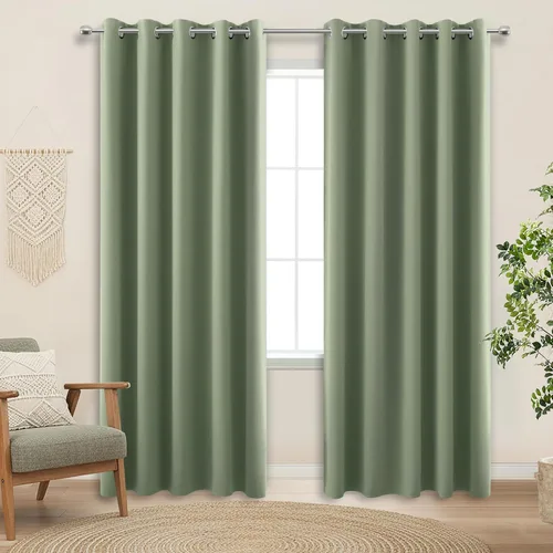 Miniatura 124 de Cortinas opacas de 72 pulgadas extra anchas para dormitorio, puerta corrediza de vidrio y patio, 2 paneles con ojales para oscurecer ventana grande