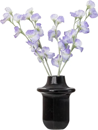 5 ramos de flores de guisantes falsos de seda artificial, tallos de dulzor de 24.4 pulgadas de alto (morado claro) para decoración de flores de boda
