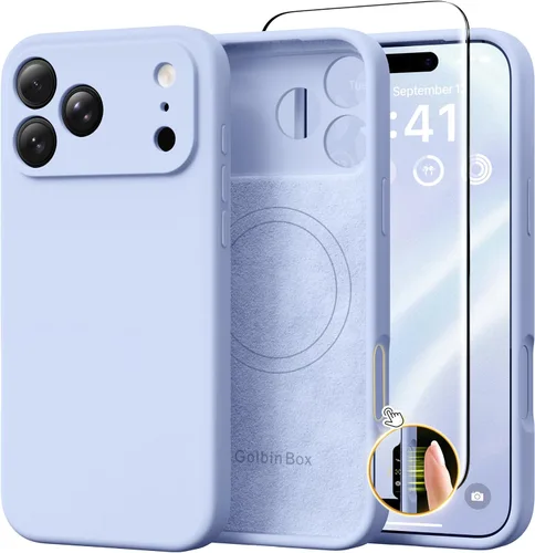 Miniatura 70 de GolbinBox Funda magnética para iPhone 17, compatible con MagSafe, cubierta de silicona integrada para control de cámara, funda de silicona líquida a