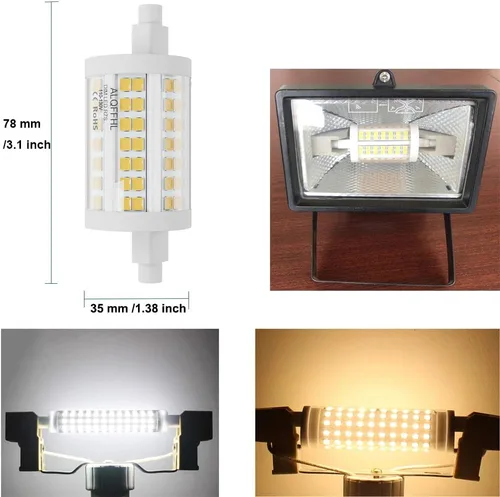 Miniatura 2 de R7S - Bombilla LED de 20 W, 20 W, luz de inundación de doble extremo (reemplazo halógeno T3 de 200 W), 120 V, 2400 lm, lámpara de seguridad de pared