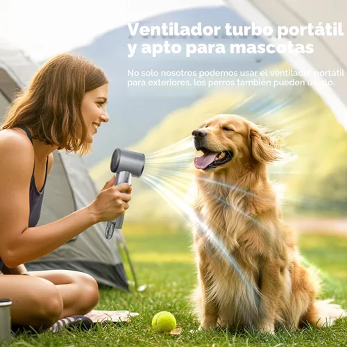 Miniatura 7 de Ventilador turbo portátil de mano para exteriores, mini ventilador de bolsillo personal de mano de 5000 mAh para un potente flujo de aire de viento