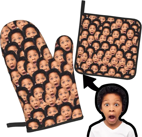 Manoplas de horno personalizadas y agarraderas personalizadas con tu cara, regalos de repostería para mujeres para cocinar en la cocina, barbacoa,