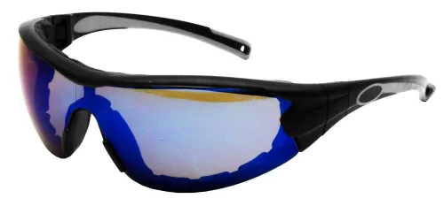 Miniatura 2 de Gateway Safety 21GB9F Swap Wraparound Gafas/Anteojos Híbridos de Seguridad para los Ojos, Lente Antivaho con Espejo Azul, Marco Negro con Borde