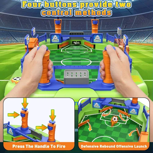 Miniatura 2 de Fortand Juego de mesa de fútbol para niños, mini juego de mesa de futbolín para niños y niñas de 3, 4, 5, 6, 7, 8-12, juegos de mesa interactivos