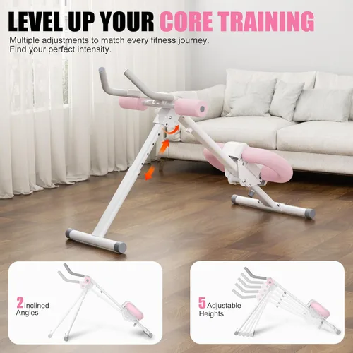 Miniatura 2 de Entrenadores abdominales - Máquina de entrenamiento abdominal ajustable, equipo de entrenamiento abdominal plegable con protección para las rodillas