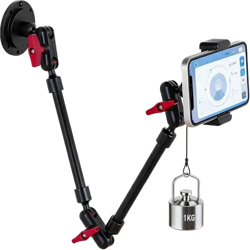 Soporte para teléfono montado en la pared, brazo mágico, rotación de 360°, base de metal ajustable, tornillo en la pared, resistente para cocina,