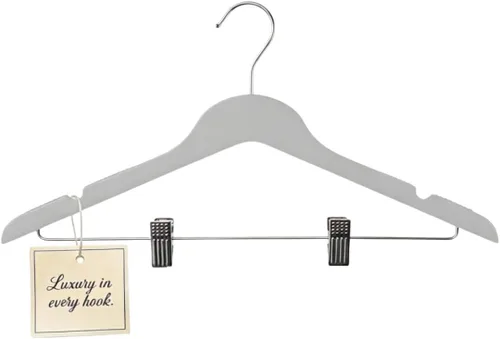 Miniatura 14 de All Hung Up - Perchas delgadas de plástico con clips, diseño que ahorra espacio con agarre antideslizante, duraderas para el uso diario