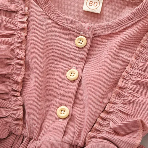 Miniatura 4 de Karuedoo Kids Toddler Baby Girl Corduroy Ruffle Long Sleeve Dress Princess Party Dress Fall Winter Skirt Outfit