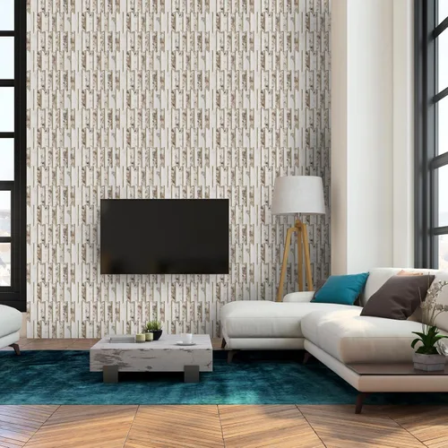 Miniatura 5 de 10 hojas de escamas de pescado para despegar y pegar para azulejos de pared de cocina, 12 pulgadas, mármol marrón, mezcla de metal dorado, azulejos