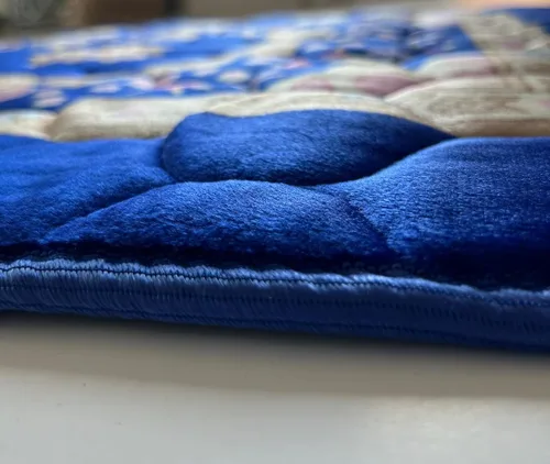 Miniatura 2 de Tapete de oración musulmana – Alfombra gruesa acolchada para hombres y mujeres con cuentas islámicas para viajes Eid Ramadán, suave y lujoso (azul)