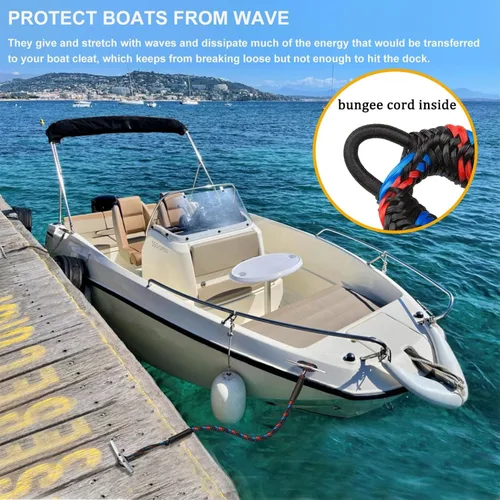 Miniatura 3 de Líneas de muelle elástico para barcos, conexión rápida sin nudos, líneas de amarre que absorben los golpes, regalos de navegación para hombres