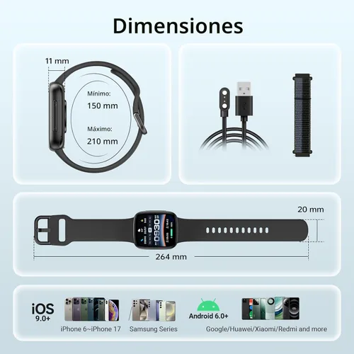 Miniatura 9 de Fitpolo Reloj inteligente, rastreador de fitness AMOLED de 1.85 pulgadas con llamada Bluetooth, monitor de frecuencia cardíaca/sueño/SPO₂, más